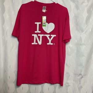 I love NY tee nwt large pink